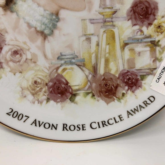 Rose Circle 2007 Collectible Plate Avon Award Representative Gift 22K Gold New - Picture 5 of 12